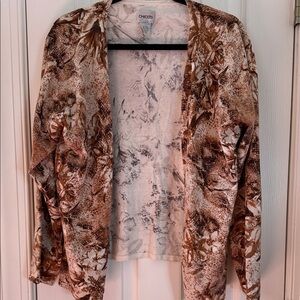 Chico's Earthy Tones Floral Cardigan